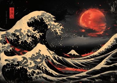 Blood Moon Great wave