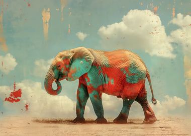 Colored elephant Animal