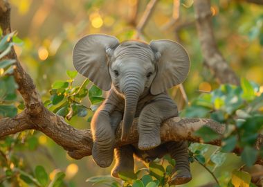 Lonely baby elephant