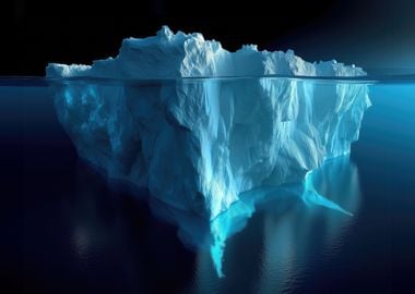 iceberg in water at night