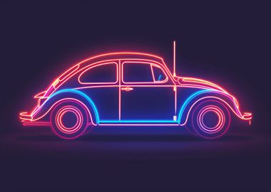 Neon Line Car