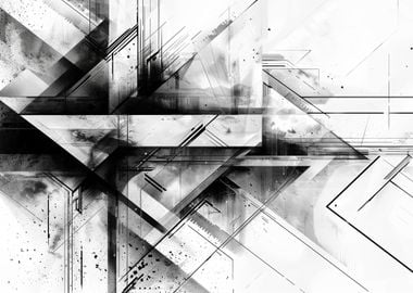 Black  White Abstract Art