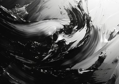 Black  White Abstract Art