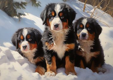 Bernese Mountain Dog autum