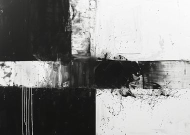 Black  White Abstract Art