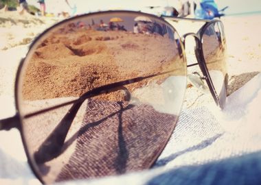 Sunglasses on beach people