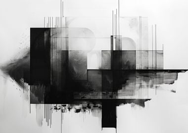 Black  White Abstract Art