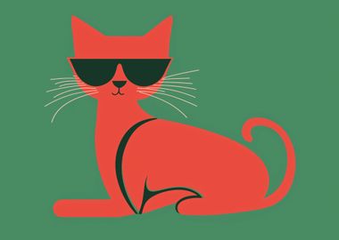 Cool cat with sunglasses