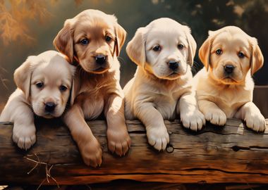 Four labrador puppies