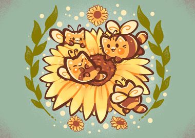 Sunflower Cat Bee