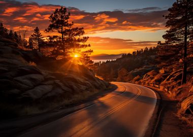 Mountain Road Sunset