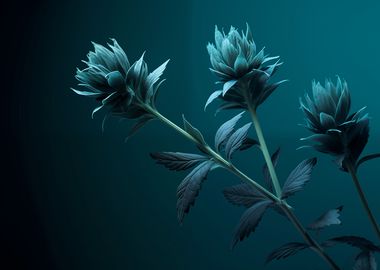 Teal Flowers