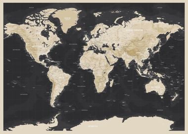 World Map Topographic