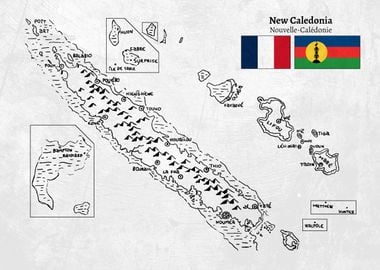 Handdrawn New Caledonia