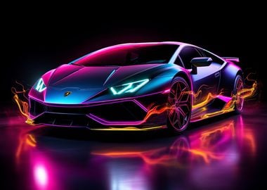 Lamborghini Car Neon