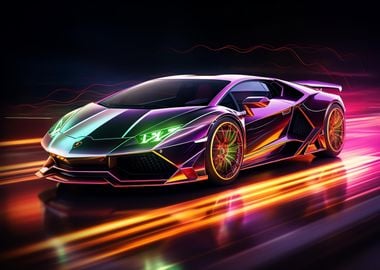 Lamborghini Car Neon