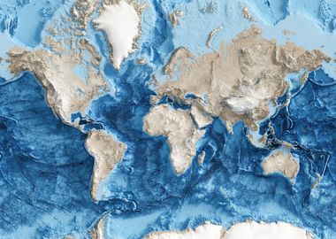 World relief map