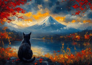 Fuji Mountain Black Cat