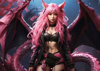 anime girl dragon fantasy