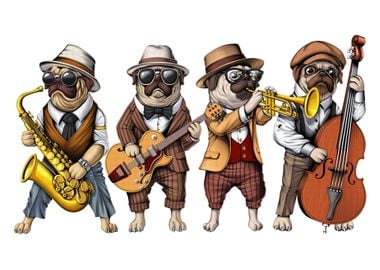 Pug Dog Jazz Musicians