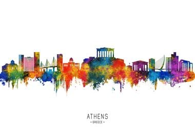 Athens Greece Skyline