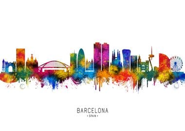 Barcelona Spain Skyline