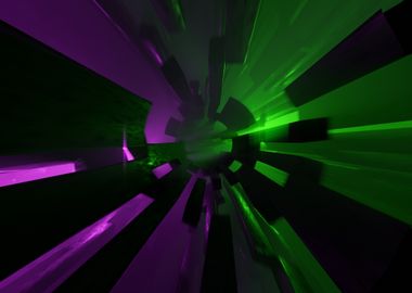 Abstract Green and Purple Tunnel