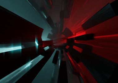 Abstract Red and Blue Tunnel