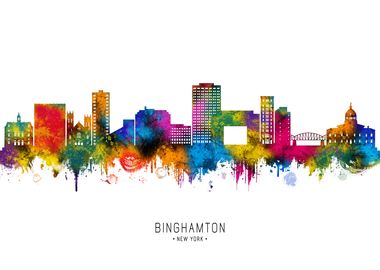 Binghamton Skyline Watercolor