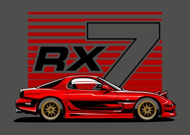 RX-7 Sports Car Illustration