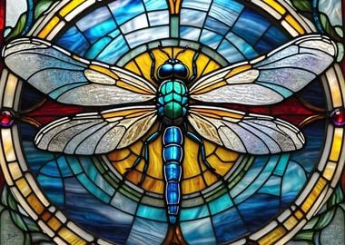 Stained Glass Dragonfly