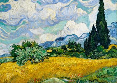 Wheatfield with Cypresses