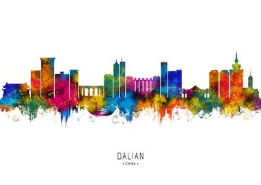 Dalian Skyline Watercolor