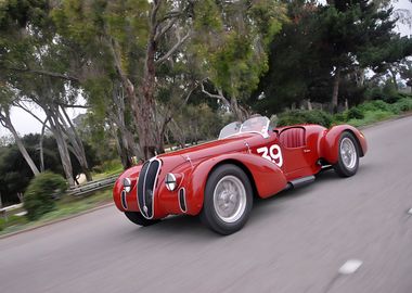 Alfa Romeo Vintage Red Race Car