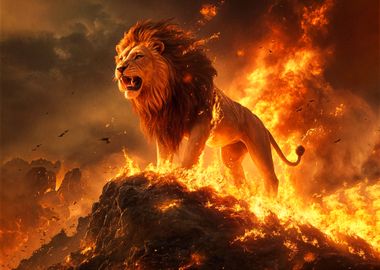 Lion King Fire Poster