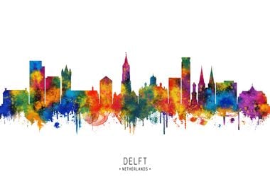 Delft Skyline Watercolor