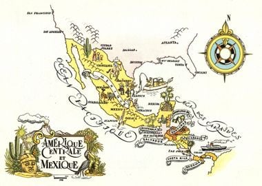 Central America & Mexico Map 1951