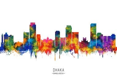 Dhaka Skyline Watercolor