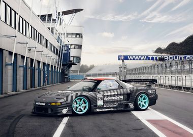 Acura Black Honda NSX on Race Track