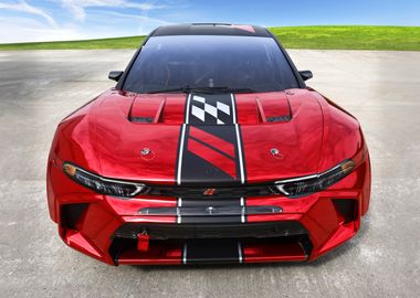 Red Race Car Front View