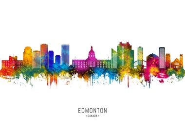 Edmonton Skyline Watercolor