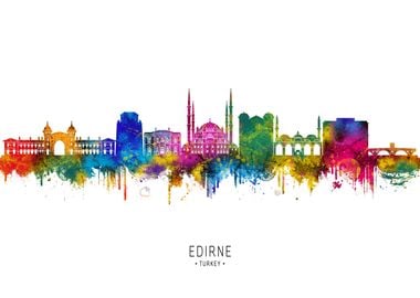 Edirne Skyline Watercolor