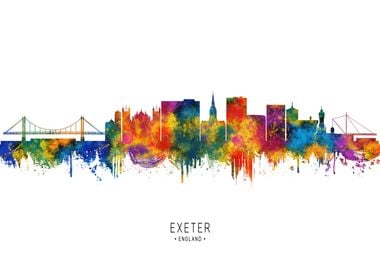 Exeter Skyline Watercolor