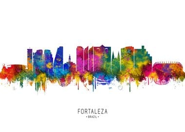 Fortaleza Skyline Watercolor