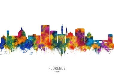 Florence Skyline Watercolor