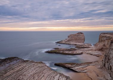 Coastal Rock Formations at Sunset