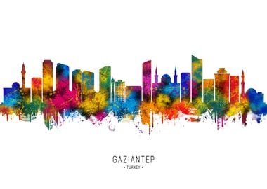 Gaziantep Skyline Watercolor