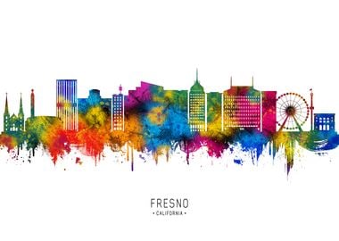 Fresno Skyline Watercolor