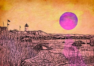 Portland Maine Lighthouse Sunset