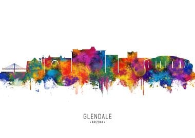 Glendale Arizona Skyline Watercolor